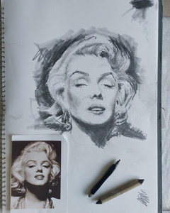 4. Marilyn sketch, final tweaking of sketch.jpg